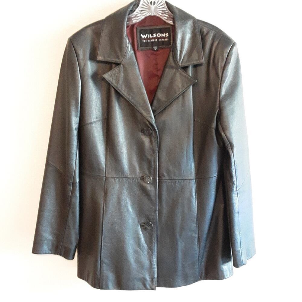 Wilson's Leather Vintage Black Midi Trench Coat 1980 Women's Medium Perfect